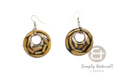 Banana Bark Laminated 35 mm Natural Dangling Earrings 0010ER