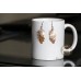 Brown Lip Shell Leaves Carvings 15 mm Brown Chandelier Dangling Earrings 0039ER