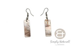 Brown Lip Shell Stick 35 mm Brown Dangling Earrings 0049ER