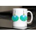 Capiz Shell 35 mm Hand Painted Turquoise Dangling Earrings 0005ER