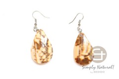 Conus Pegulinos Teardrop 30 mm Natural Dangling Earrings 0092ER