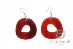 Horn Red 40 mm Dangling Earrings 0054ER