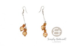 Kabibe Shell Round 10 mm Gold Dangling Earrings 0084ER