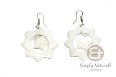 Kabibe Shell Star White Dangling 35 mm Earrings 0031ER