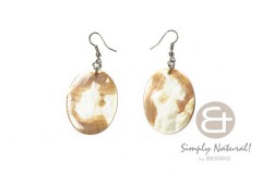 Mother of Pearl 40 mm Natural Oval Dangling Earrings 0013ER