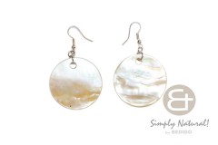 Mother of Pearl MOP 30 mm Dangling Round Earrings 0099ER