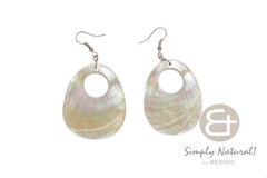 Mother of Pearl Oblong Yellow 40 mm MOP Dangling Earrings 0087ER