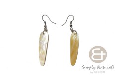 Mother of Pearl Stick 40 mm Yellow Dangling Earrings 0038ER