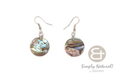 Paua Abalone Round 20 mm Dangling Earrings 0079ER