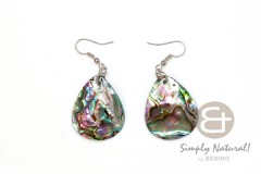 Paua Abalone Teardrop Rainbow 35 mm Dangling Earrings 0052ER